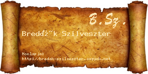 Bredák Szilveszter névjegykártya