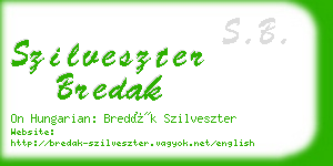 szilveszter bredak business card